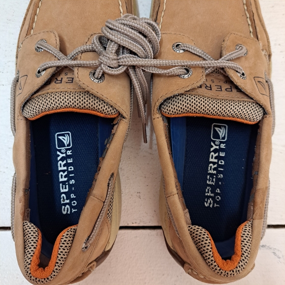 Sperry Men's Tan Leather Lace Up Loafers Size 7 - Picture 6 of 8
